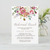 Simple Floral Watercolor Bouquet Bridesmaid Brunch Invitation (Standing Front)