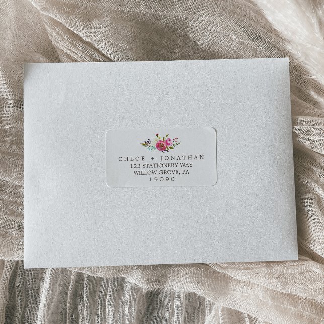 Simple Floral Watercolor Bouquet Wedding Label (Creator Uploaded)