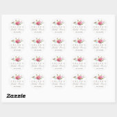 Simple Floral Watercolor Bridal Shower Favor Classic Round Sticker (Sheet)