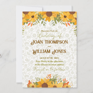 Simple floral Wedding Card 
