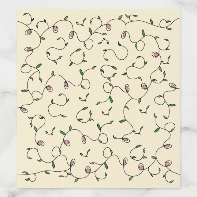 Simple Floral Wedding Envelope Liner (Design)