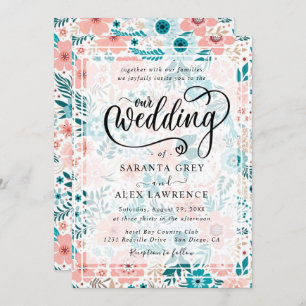 Simple Floral Wedding Invitation