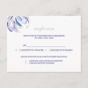 Simple Floral Wedding Menu Choice RSVP Card
