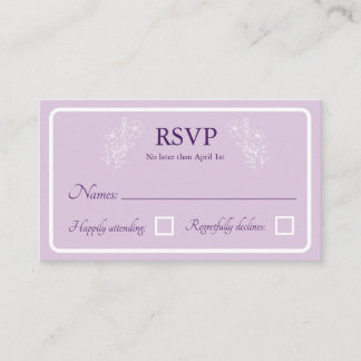 Simple Floral Wedding RSVP Response Cards