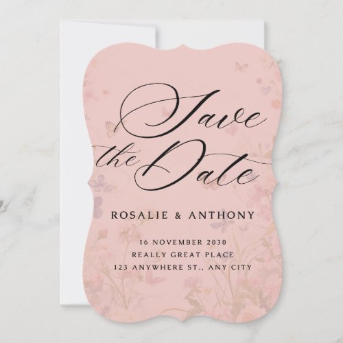 Simple floral  Wedding Save the Dates Invitation