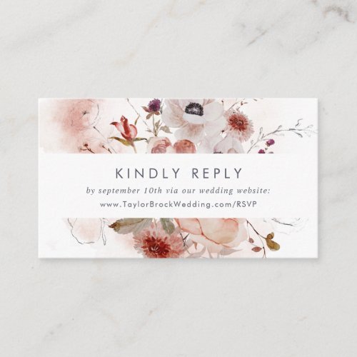 Simple Floral Wedding Website RSVP Enclosure Card