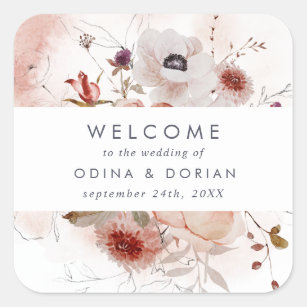 Floral Welcome Stickers – Brown Paper Crafts