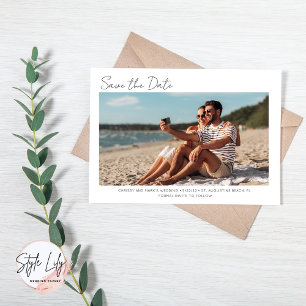 Simple Florida Beach Wedding Photo Save the Date