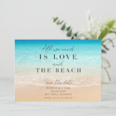 Simple Florida Beach Wedding  Save The Date (Standing Front)