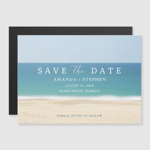 Simple Florida Beach Wedding Save The Date Magnetic Invitation