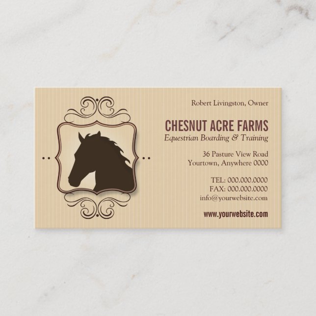 Simple Flourish Horse Business Card (Front)
