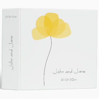 Simple flower 3 ring binder
