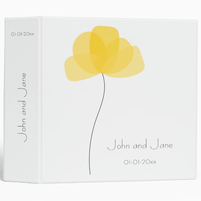 Simple flower 3 ring binder (Front/Spine)