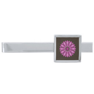 SIMPLE FLOWER ART GIFT DAD BROTHER BOSS SILVER FINISH TIE BAR