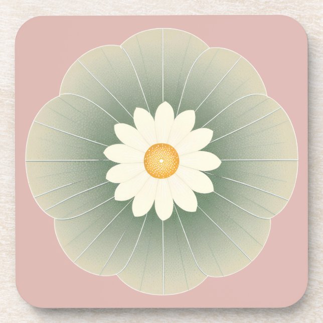 Simple Flower Beverage Coaster (Front)