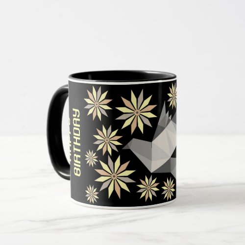 SIMPLE FLOWER BIRD BIRTHDAY GIFT ANYONE MUG