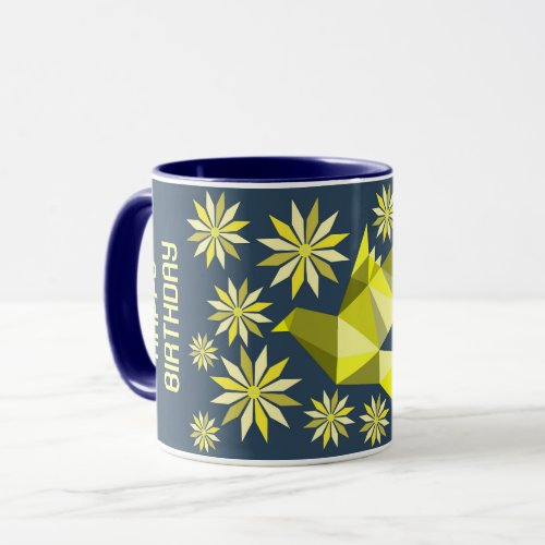 SIMPLE FLOWER BIRD BIRTHDAY GIFT ANYONE MUG