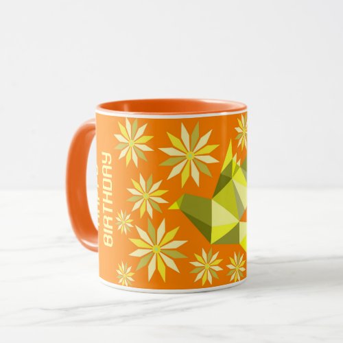 SIMPLE FLOWER BIRD BIRTHDAY GIFT ANYONE MUG