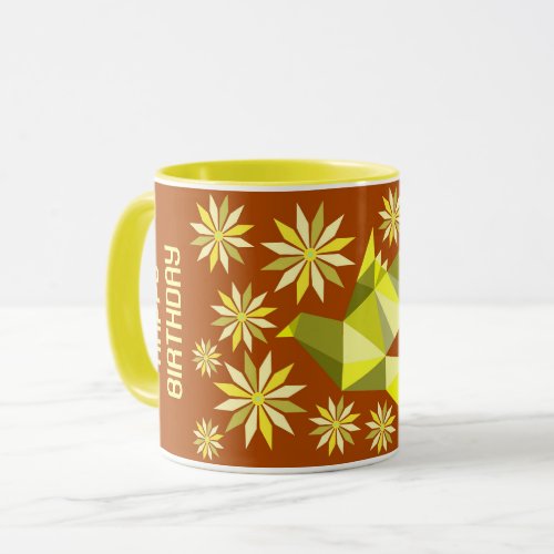 SIMPLE FLOWER BIRD BIRTHDAY GIFT ANYONE MUG