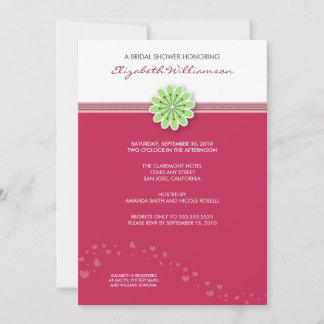 Simple Flower Bridal Shower Invitation (fuschia)