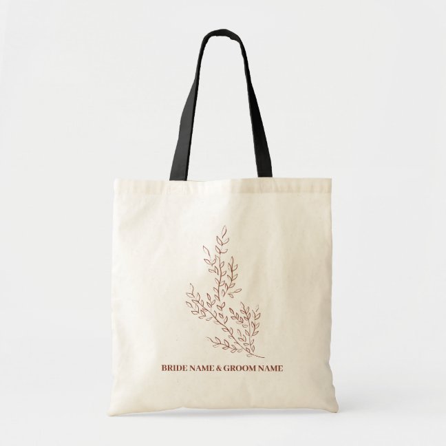 Simple Flower Elegant Classy Bridesmaid Tote Bag