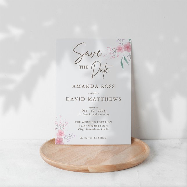 Simple Flower Elegant Wedding Save The Date (Creator Uploaded)