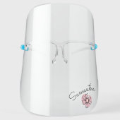 Simple Flower Girly Personalized Face Shield (Front)