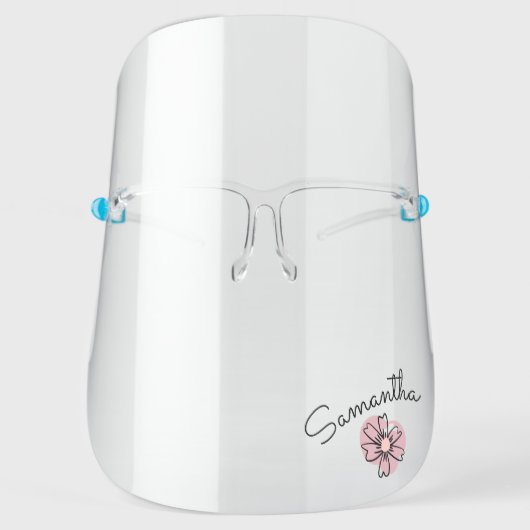 Simple Flower Girly Personalized Face Shield (Front)