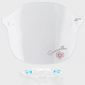 Simple Flower Girly Personalized Face Shield (Front w/Glasses)