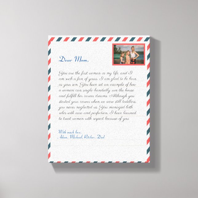 Simple Flower handwritten love mom grandma message Canvas Print (Front)