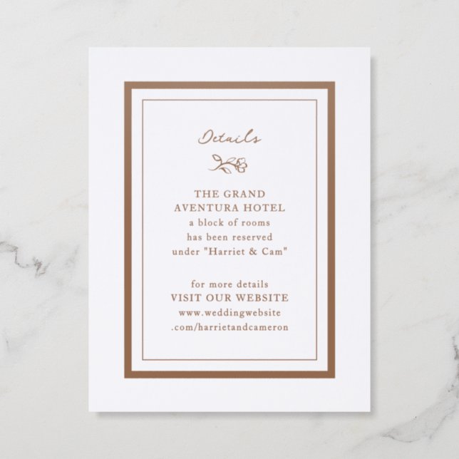 Simple Flower Letterpress Enclosure Card (Front)