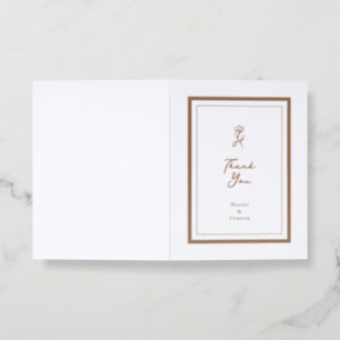 Simple Flower Letterpress Thank You Card