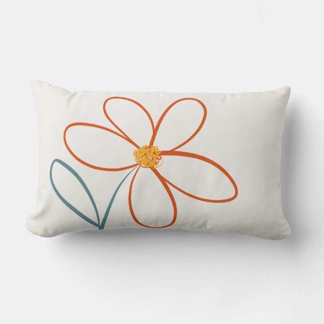 Simple flower lumbar pillow (Front)