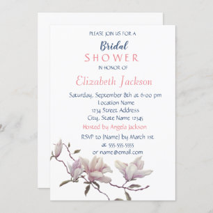 Simple Flower,Magnolia Bridal Shower Invitation