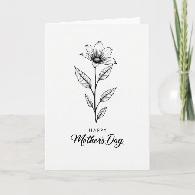 Simple Flower Mothers Card (Front)