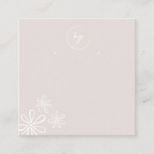 Simple Flower Neutral Display Cards for Earrings