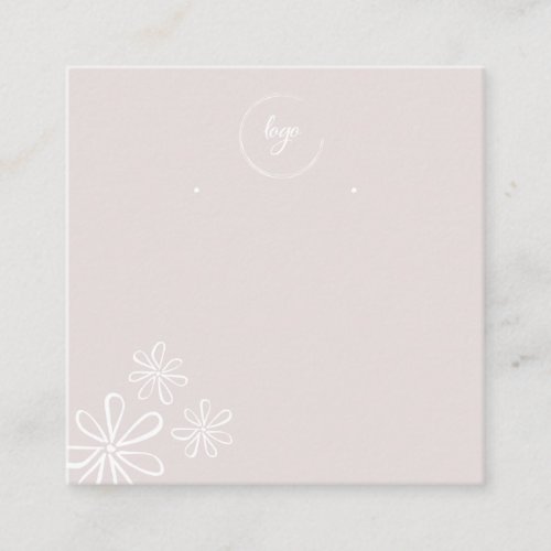 Simple Flower Neutral Display Cards for Earrings