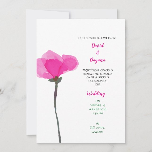 Simple flower save the date (Front)