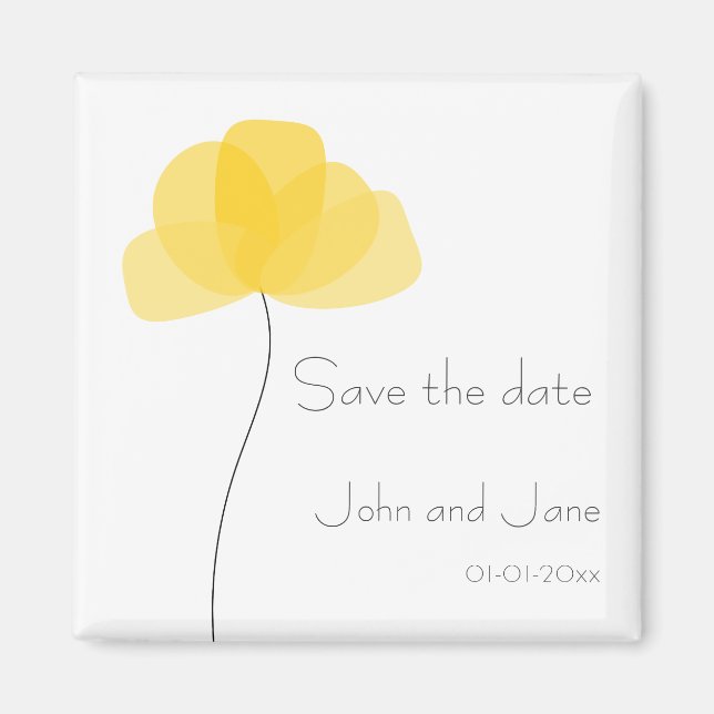 Simple flower Save the date Magnet (Front)