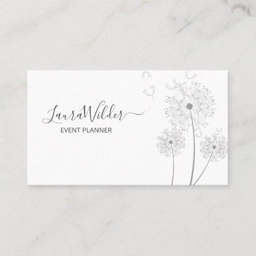 Simple Flower Scattering In Wind Event Planner Business Card