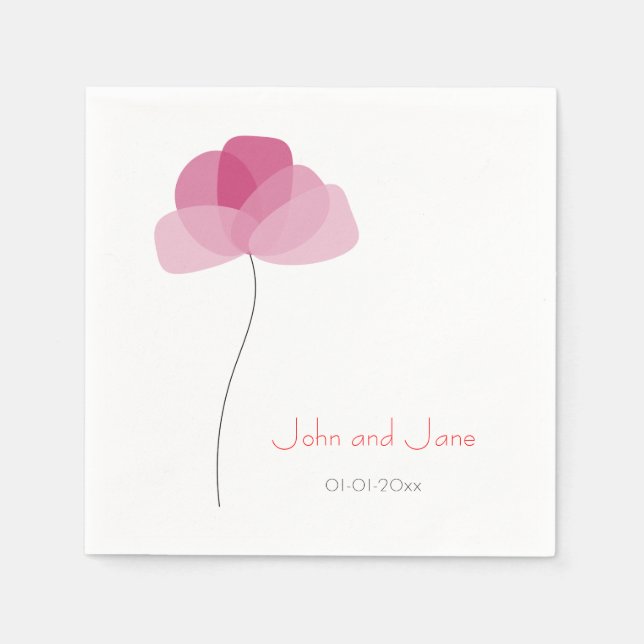 Simple flower Theme Paper Napkins (Front)