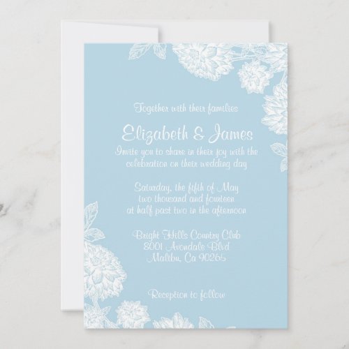 Simple Flower Wedding Invitations