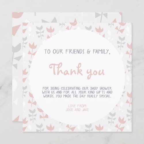 Simple flowers baby shower invitation card