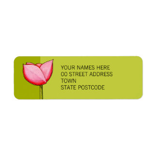 Simple Flowers green Return Address Label