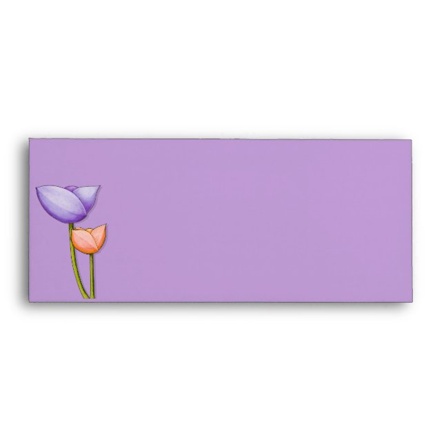 Simple Flowers purple orange 10 Envelope (Front)