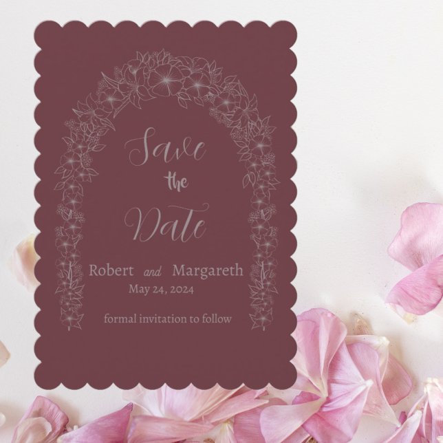 Simple Flowers Red Wedding Gate Save the Date (Creator Uploaded)
