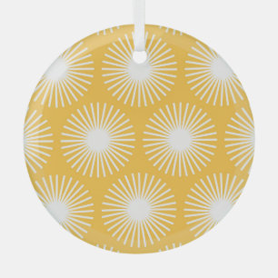 Simple flowers: Scandinavian seamless design. Glass Ornament