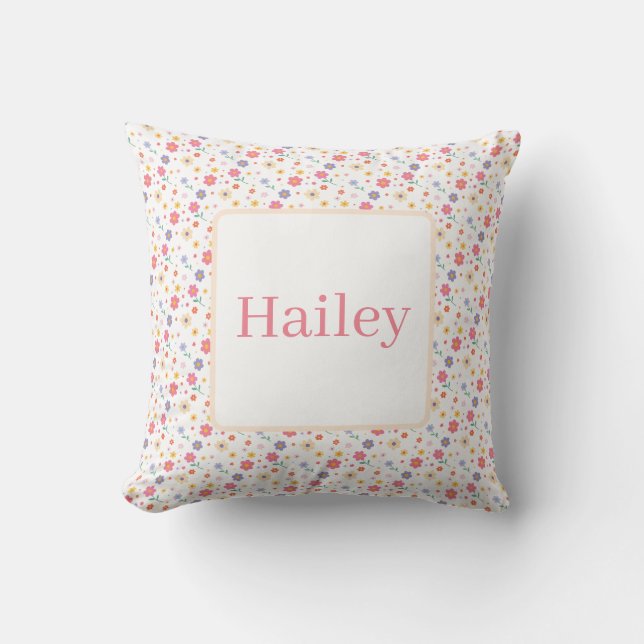 Simple Flowers Throw Pillow (Front)