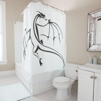 Simple Flying Dragon Shower Curtain