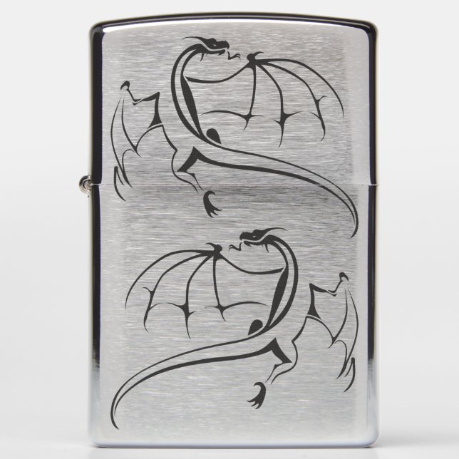 Simple Flying Dragon Zippo Lighter (Front)